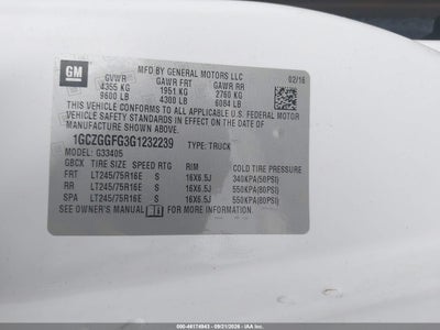 2016 CHEVROLET EXPRESS 3500 9