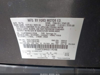 2016 FORD TAURUS 9