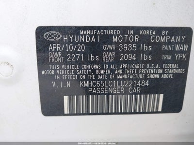 2020 HYUNDAI IONIQ HYBRID 9