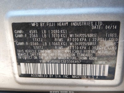 2014 SUBARU OUTBACK 9