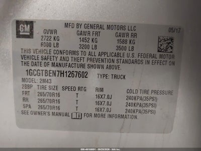 2017 CHEVROLET COLORADO 9