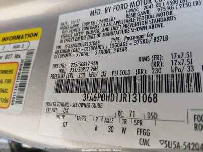 2018 FORD FUSION 9
