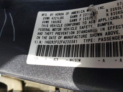 2015 HONDA ACCORD 9