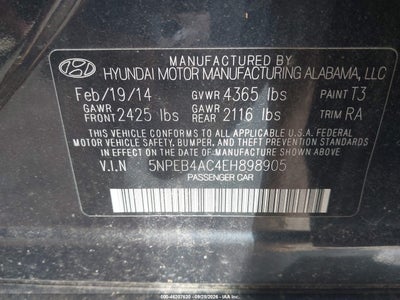 2014 HYUNDAI SONATA 9