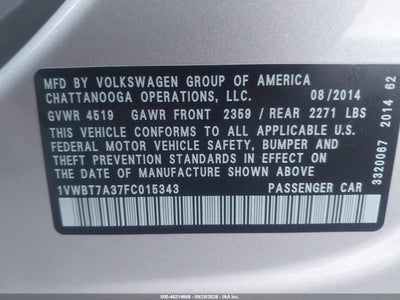 2015 VOLKSWAGEN PASSAT 9