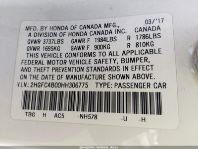 2017 HONDA CIVIC 9