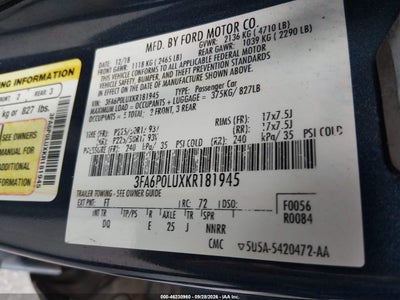 2019 FORD FUSION HYBRID 9