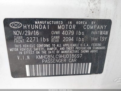 2017 HYUNDAI IONIQ HYBRID 9