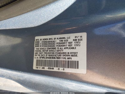 2014 HONDA ODYSSEY 9