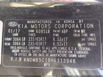 2017 KIA SEDONA 9