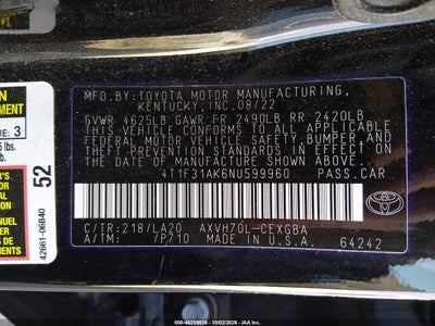 2022 TOYOTA CAMRY 9