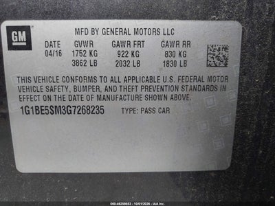 2016 CHEVROLET CRUZE 9