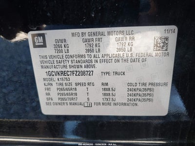 2015 CHEVROLET SILVERADO 1500 9