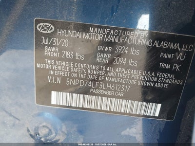 2020 HYUNDAI ELANTRA 9