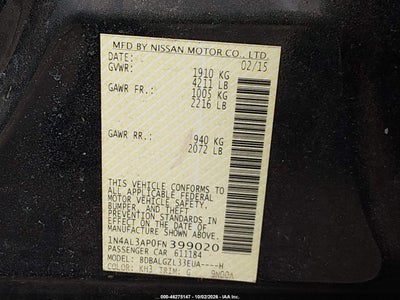 2015 NISSAN ALTIMA 9