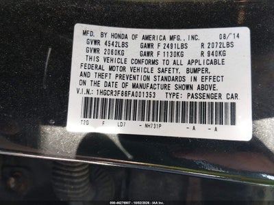 2015 HONDA ACCORD 9