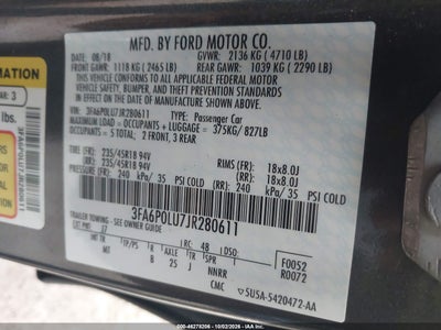 2018 FORD FUSION HYBRID 9