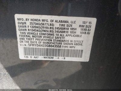 2016 ACURA MDX 9