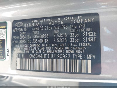 2017 HYUNDAI SANTA FE 9