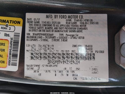 2017 FORD FUSION 9