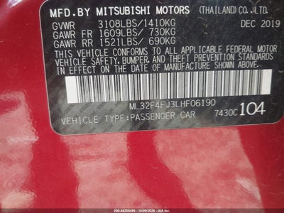 2020 MITSUBISHI MIRAGE G4 9