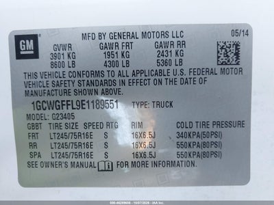 2014 CHEVROLET EXPRESS 2500 9