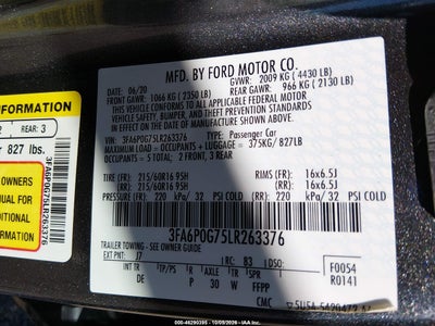 2020 FORD FUSION 9