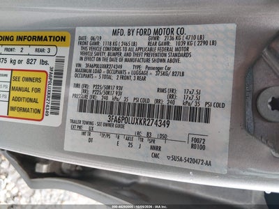 2019 FORD FUSION HYBRID 9