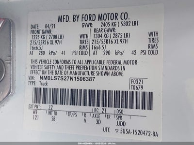 2022 FORD TRANSIT CONNECT 9