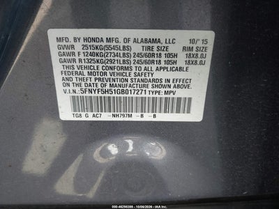 2016 HONDA PILOT 9