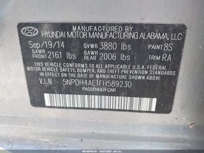 2015 HYUNDAI ELANTRA 9
