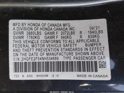 2022 HONDA CIVIC 9