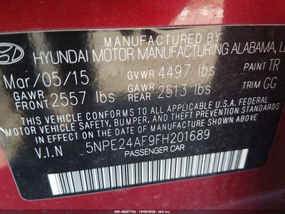 2015 HYUNDAI SONATA 9