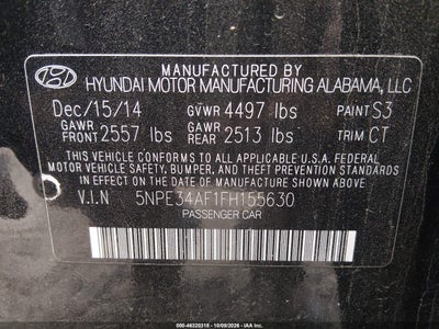 2015 HYUNDAI SONATA 9