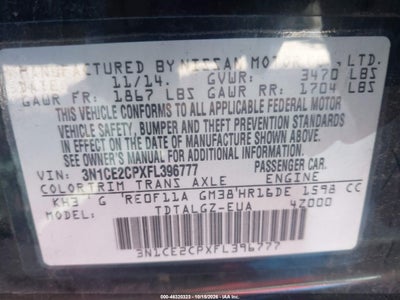 2015 NISSAN VERSA NOTE 9