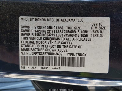 2017 HONDA RIDGELINE 9