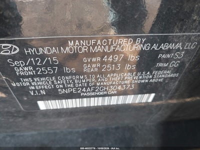 2016 HYUNDAI SONATA 9