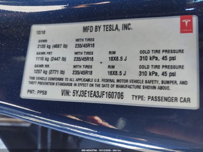 2018 TESLA MODEL 3 9
