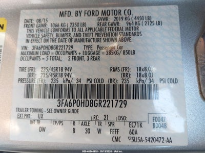 2016 FORD FUSION 9