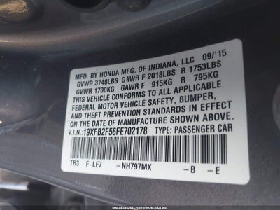 2015 HONDA CIVIC 9