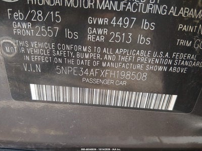 2015 HYUNDAI SONATA 9