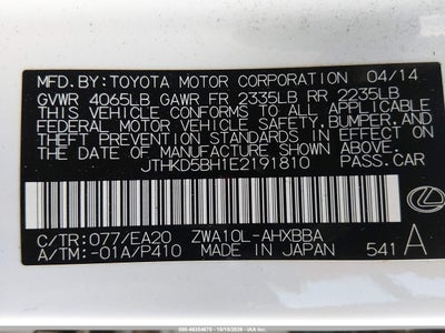 2014 LEXUS CT 200H 9
