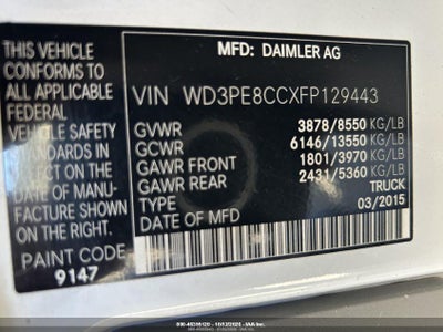 2015 MERCEDES-BENZ SPRINTER 2500 9