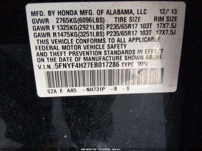 2014 HONDA PILOT 9
