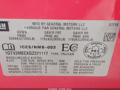 2016 GMC SIERRA 1500 9