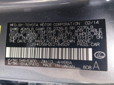 2014 LEXUS CT 200H 9