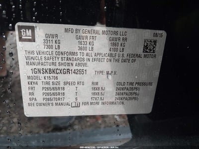 2016 CHEVROLET TAHOE 9