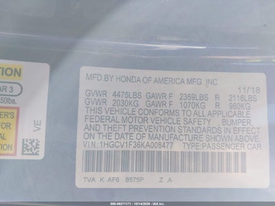 2019 HONDA ACCORD 9