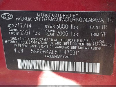 2014 HYUNDAI ELANTRA 9
