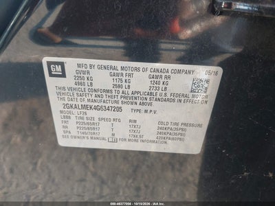 2016 GMC TERRAIN 9